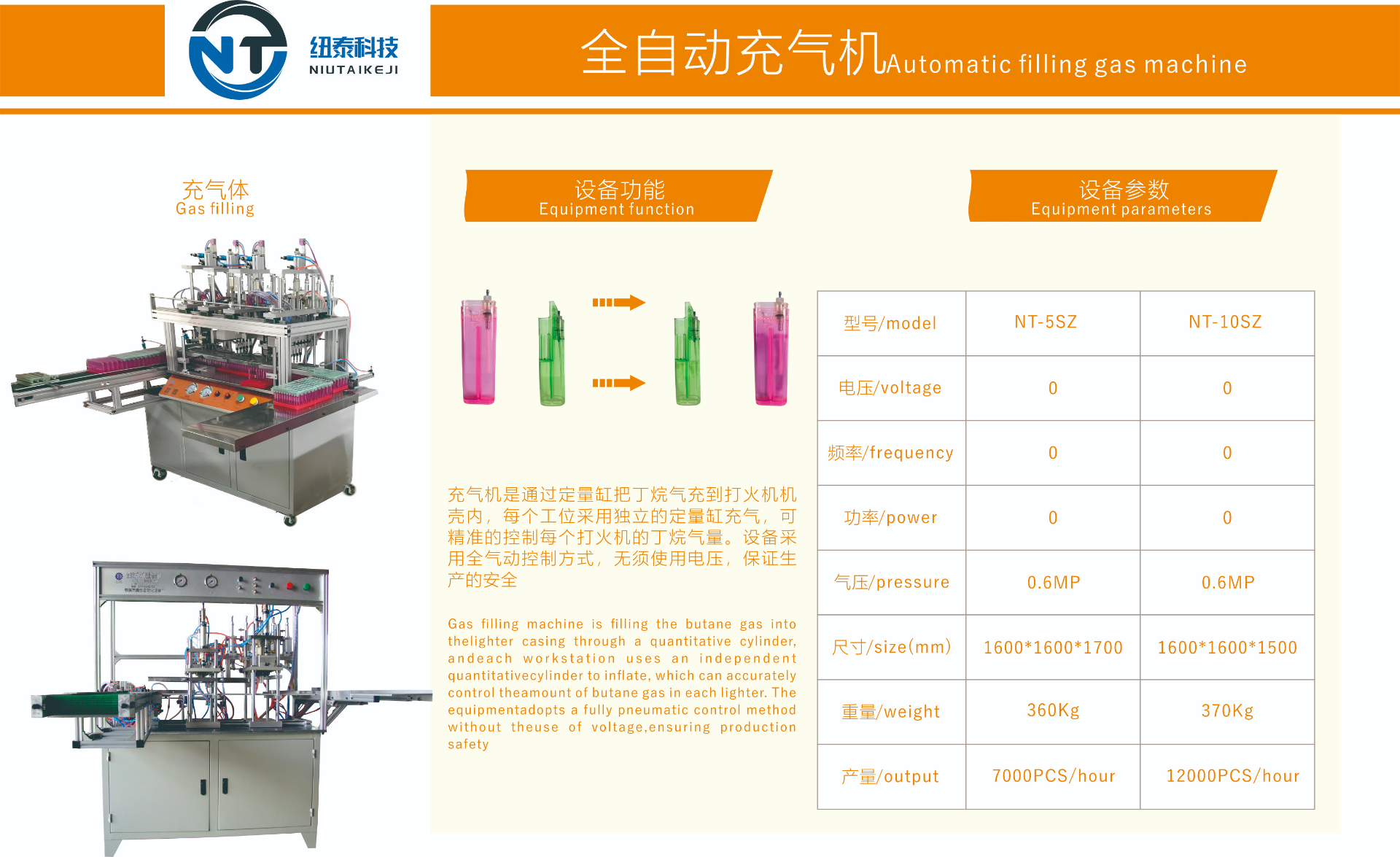 Gas Filling Equipment for Lighter Production
